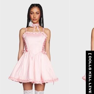 Dolls Kill Sugar Thrillz Pink Takes the Cake Dress
